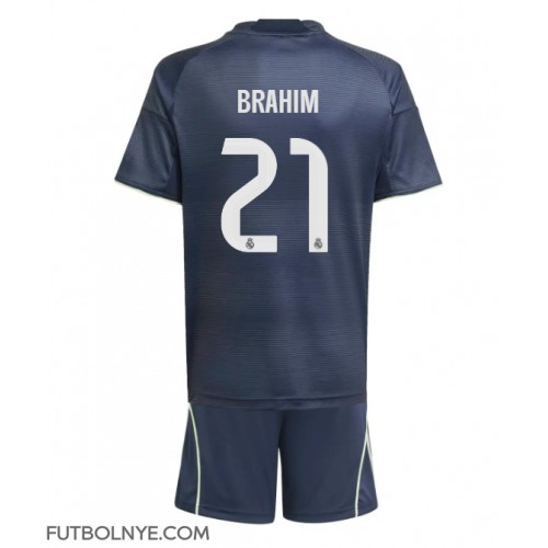 Camiseta Real Madrid Brahim Diaz #21 Visitante Equipación para niños 2025-26 manga corta (+ pantalones cortos)